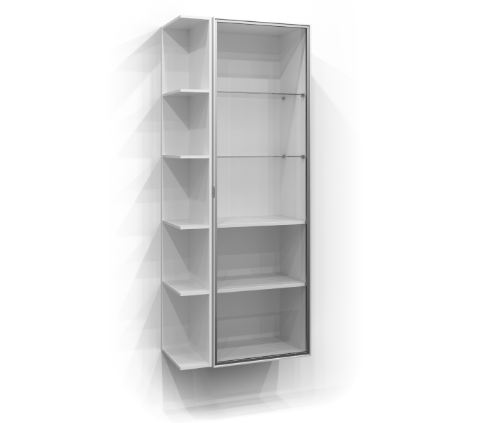 Højskab 160x50 vitrine med fri opbevaring