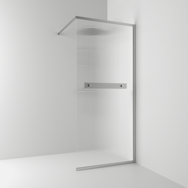 Langfoss Bruseafskærmning Fast 200 med riflet glas og hylde