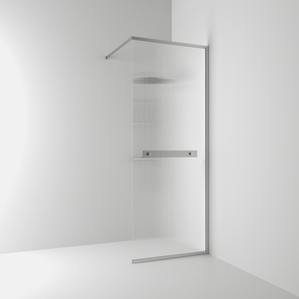 Langfoss Bruseafskærmning Fast 230 med riflet glas og hylde