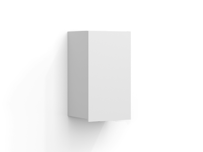 Vægmonteret badeværelsesskab 70 x 40 cm med hvid stamme og låge i hvid i stilrent design til praktisk opbevaring i badeværelset.